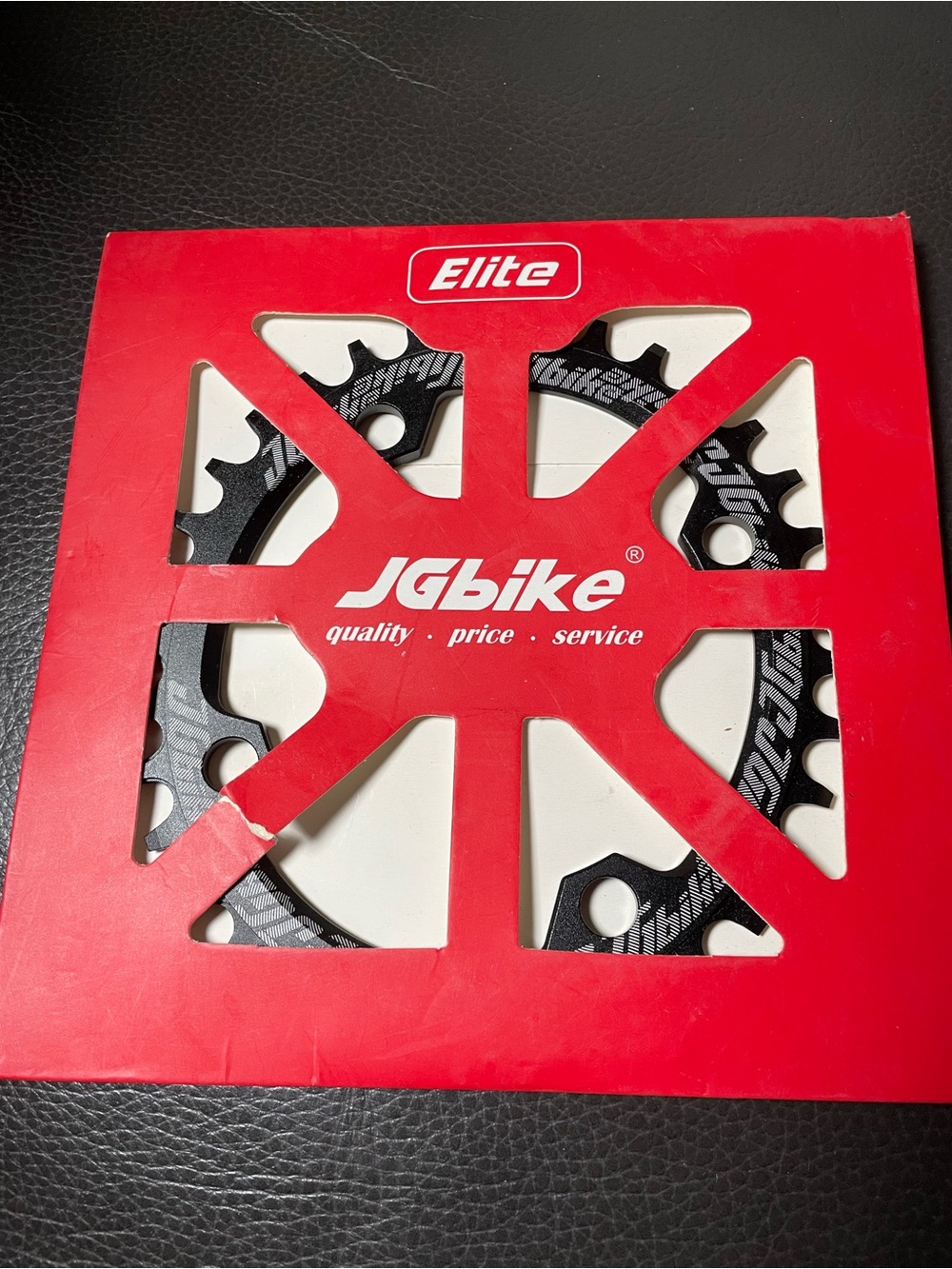 JGbikE Elite 34T 104mm BCD 4-Arm MTB Chainring Aluminum Black/Gray SRAM GXP